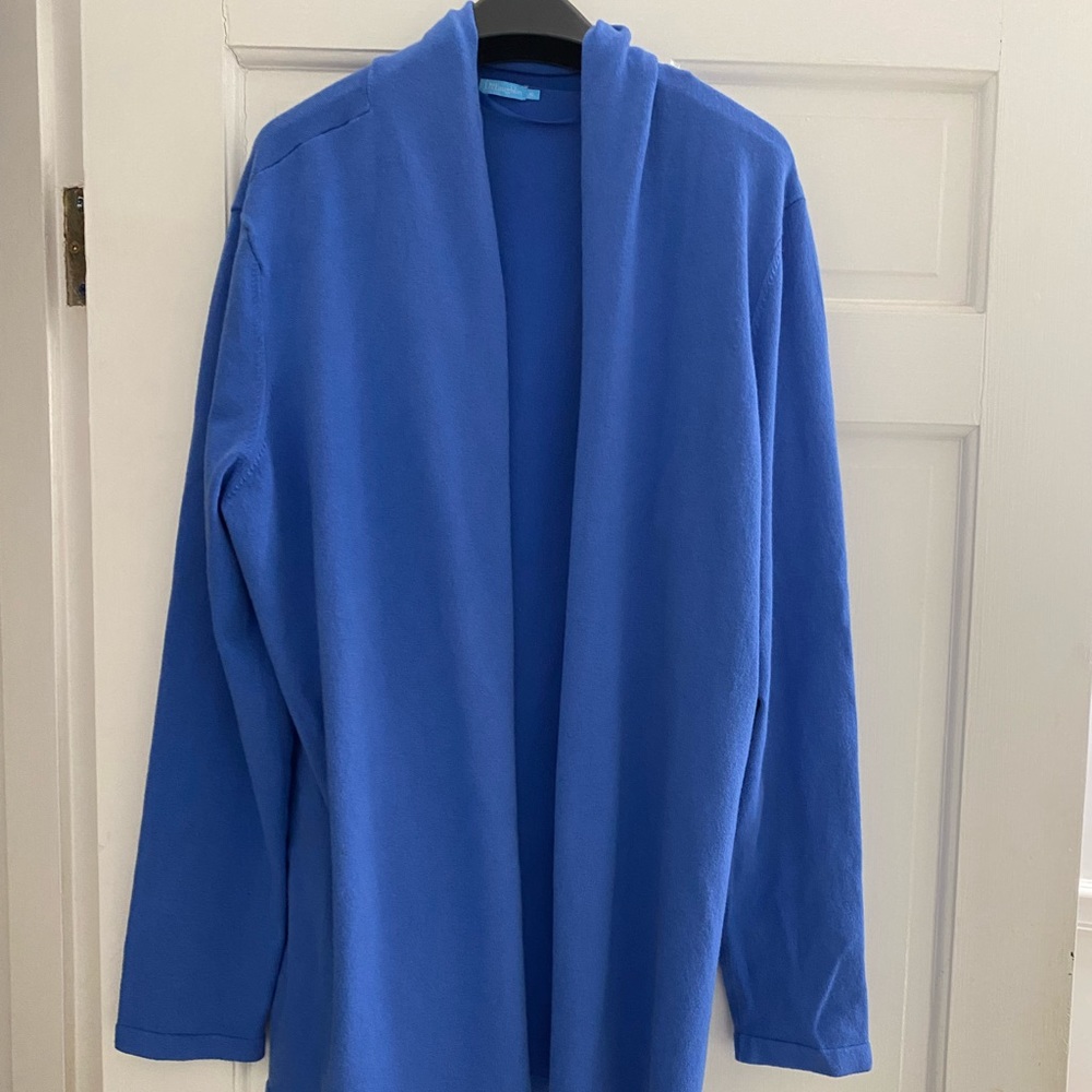 J McLaughlin Blue Cardigan with Shawl Collar